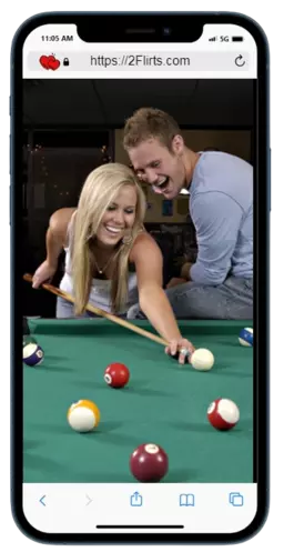 playing pool after meeting on dating service
